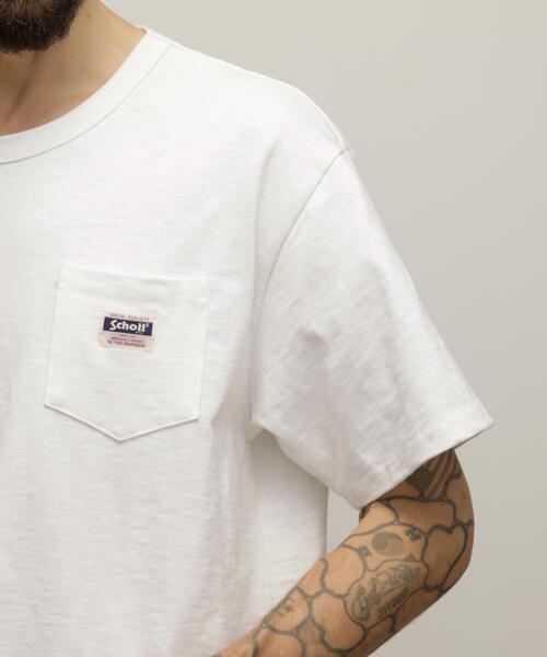 Schott(ショット)の「Schott/ショット/WORK LABEL POCKET T-SHIRT/ワークラベル ポケット Tシャツ(Tシャツ/カットソー・メンズ・ブラック/ホワイト・S/M/L/XL/2XL)」の13枚目の写真