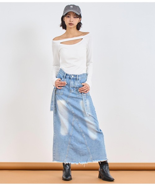 ANAP(アナップ)の「オフショルインナートップス(Tシャツ/カットソー・レディース・グレー/ブラック/ホワイト・FREE)」の5枚目の写真