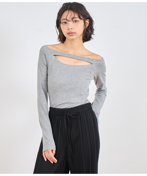 ANAP(アナップ)の「オフショルインナートップス(Tシャツ/カットソー・レディース・グレー/ブラック/ホワイト・FREE)」の14枚目の写真