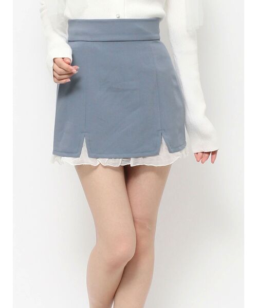 EATME（イートミー）の「シアーレイヤードスリットミニスカート（スカート・レディース・ブラック/グレー/ブルー・SMALL/MEDIUM）」の16枚目の写真