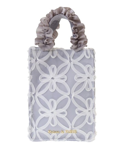 Maison de FLEUR（メゾンドフルール）の「チュールフラワーフリルミニショルダートートバッグ（ショルダーバッグ・レディース・ブルー系その他7/ピンクベージュ・FREE）」の17枚目の写真