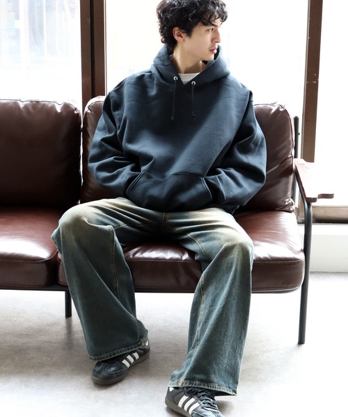 FRUIT OF THE LOOM（フルーツオブザルーム）の「【FRUIT OF THE LOOM/フルーツオブザルーム】SUPER COTTON HOODED SWEAT SHIRT/スーパーコットン プルオーバー フード スウェット（パーカー・メンズ・ブラック/ネイビー/杢グレー・S/M/XL/L）」の19枚目の写真