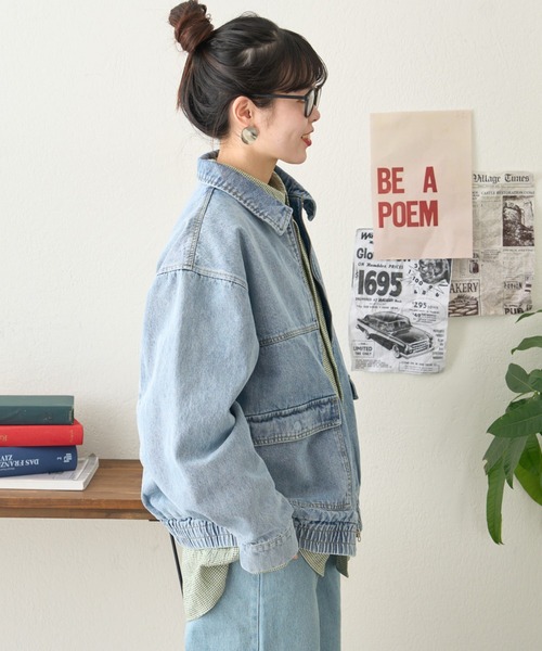 CIAOPANIC TYPY（チャオパニックティピー）の「【ユニセックス】ビックシルエットコットンデニムジャケット（デニムジャケット・メンズ・サックスブルー/ネイビー/ブラック・LARGE/MEDIUM）」の11枚目の写真