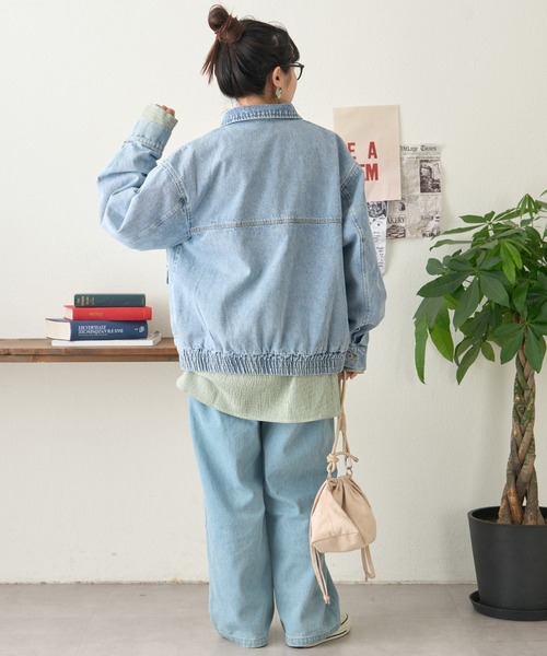 CIAOPANIC TYPY（チャオパニックティピー）の「【ユニセックス】ビックシルエットコットンデニムジャケット（デニムジャケット・メンズ・サックスブルー/ネイビー/ブラック・LARGE/MEDIUM）」の15枚目の写真