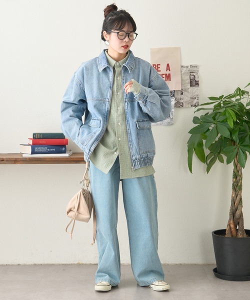 CIAOPANIC TYPY（チャオパニックティピー）の「【ユニセックス】ビックシルエットコットンデニムジャケット（デニムジャケット・メンズ・サックスブルー/ネイビー/ブラック・LARGE/MEDIUM）」の13枚目の写真