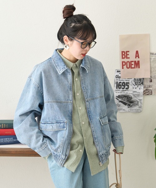 CIAOPANIC TYPY（チャオパニックティピー）の「【ユニセックス】ビックシルエットコットンデニムジャケット（デニムジャケット・メンズ・サックスブルー/ネイビー/ブラック・LARGE/MEDIUM）」の10枚目の写真