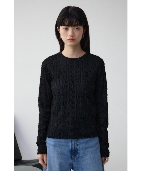 AZUL by moussy(アズールバイマウジー)の「カットレース長袖カットソー(Tシャツ/カットソー・レディース・ブラック/ライム/アイボリー・FREE)」の22枚目の写真