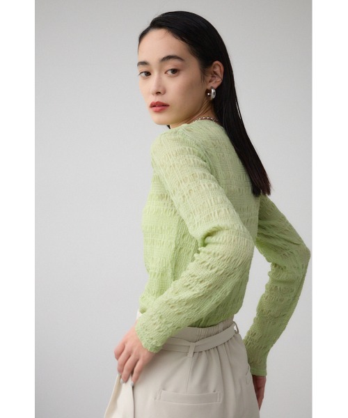 AZUL by moussy(アズールバイマウジー)の「カットレース長袖カットソー(Tシャツ/カットソー・レディース・ブラック/ライム/アイボリー・FREE)」の13枚目の写真