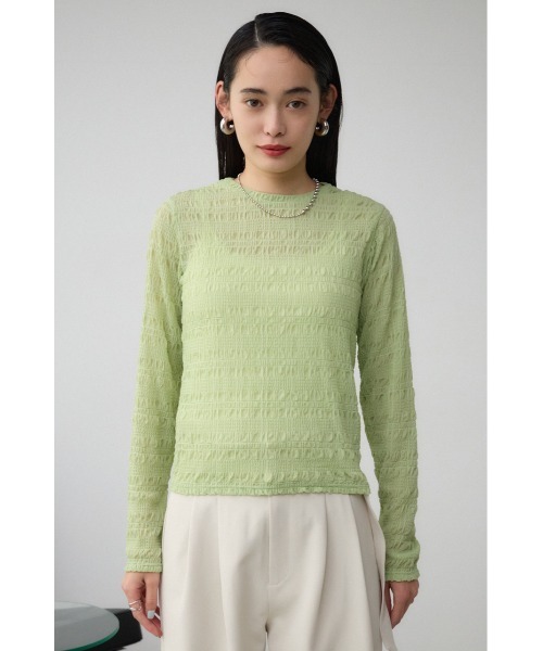 AZUL by moussy(アズールバイマウジー)の「カットレース長袖カットソー(Tシャツ/カットソー・レディース・ブラック/ライム/アイボリー・FREE)」の11枚目の写真