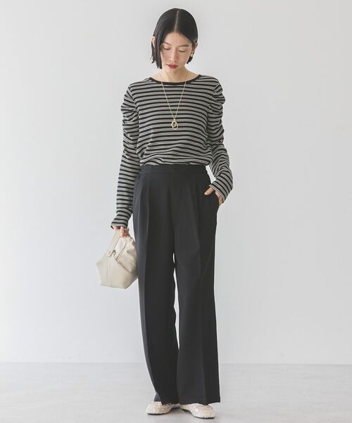 AMERICAN HOLIC（アメリカンホリック）の「ショルダーギャザーワッフルプルオーバー（Tシャツ/カットソー・レディース・アイボリー/ブラック・L/M）」の22枚目の写真