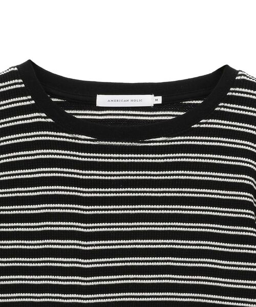 AMERICAN HOLIC（アメリカンホリック）の「ショルダーギャザーワッフルプルオーバー（Tシャツ/カットソー・レディース・アイボリー/ブラック・L/M）」の18枚目の写真