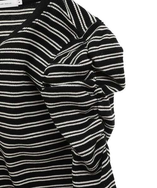 AMERICAN HOLIC（アメリカンホリック）の「ショルダーギャザーワッフルプルオーバー（Tシャツ/カットソー・レディース・アイボリー/ブラック・L/M）」の15枚目の写真