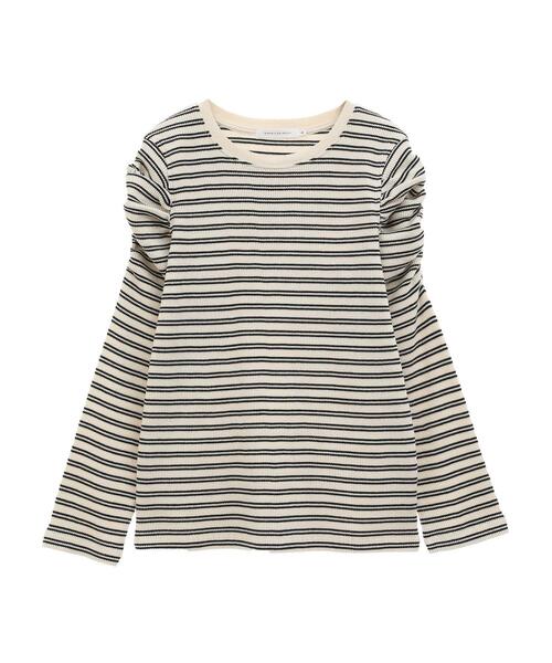 AMERICAN HOLIC（アメリカンホリック）の「ショルダーギャザーワッフルプルオーバー（Tシャツ/カットソー・レディース・アイボリー/ブラック・L/M）」の13枚目の写真