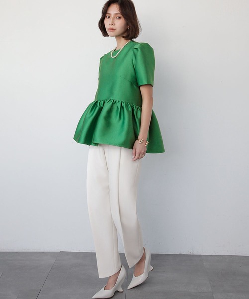 パフスリーブペプラム切替トップス（シャツ/ブラウス）｜ELFRANK（エル