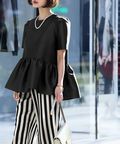 パフスリーブペプラム切替トップス（シャツ/ブラウス）｜ELFRANK（エル