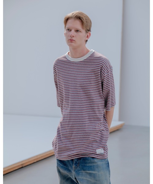 uniform experiment(ユニフォームエクスペリメント)の「MULTI BORDER TEE(Tシャツ/カットソー・メンズ・ブルー/ベージュ・3/2/4/1)」の3枚目の写真