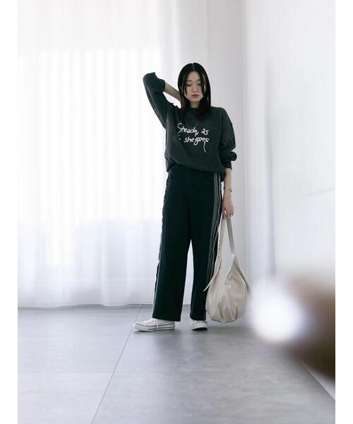 Samansa Mos2 blue（サマンサモスモスブルー）の「◎切替デニムパンツ（その他パンツ・レディース・ネイビー/ブラック・F）」の12枚目の写真