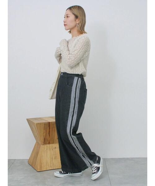 Samansa Mos2 blue（サマンサモスモスブルー）の「◎切替デニムパンツ（その他パンツ・レディース・ネイビー/ブラック・F）」の6枚目の写真