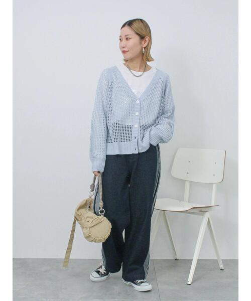 Samansa Mos2 blue（サマンサモスモスブルー）の「◎切替デニムパンツ（その他パンツ・レディース・ネイビー/ブラック・F）」の8枚目の写真