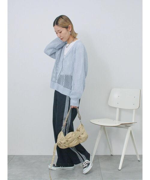 Samansa Mos2 blue（サマンサモスモスブルー）の「◎切替デニムパンツ（その他パンツ・レディース・ネイビー/ブラック・F）」の9枚目の写真