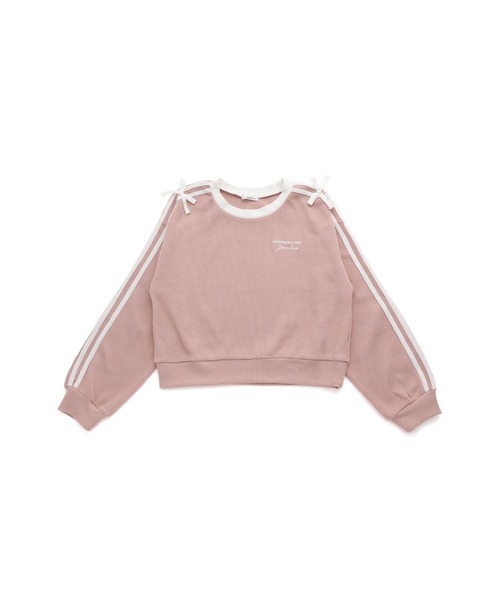 JENNI love（ジェニィラブ）の「そでライン＆リボンワッフルロンT（スウェット・キッズ・ブラック/ピンク/グレー・140cm/130cm/160cm/150cm）」の7枚目の写真