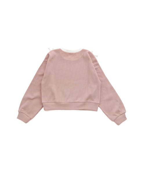 JENNI love（ジェニィラブ）の「そでライン＆リボンワッフルロンT（スウェット・キッズ・ブラック/ピンク/グレー・140cm/130cm/160cm/150cm）」の8枚目の写真
