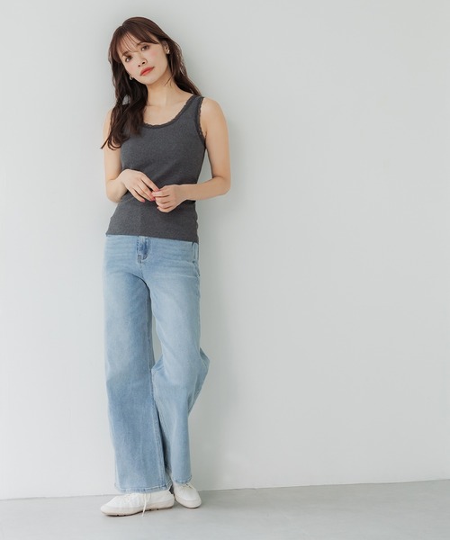 coca(coca)(コカ)の「【WEB限定セール】外で着られるブラトップス OUT BRA テレコリブレースタンクトップ(タンクトップ・レディース・チャコール/ブラック/ホワイト・S/L/M)」の11枚目の写真