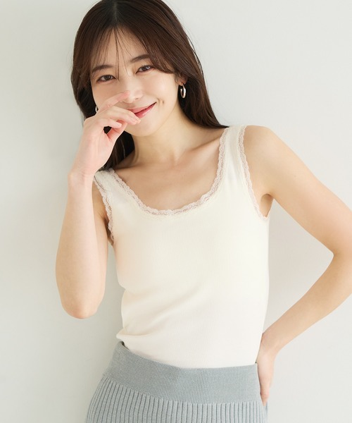 coca(coca)(コカ)の「【WEB限定セール】外で着られるブラトップス OUT BRA テレコリブレースタンクトップ(タンクトップ・レディース・チャコール/ブラック/ホワイト・S/L/M)」の6枚目の写真