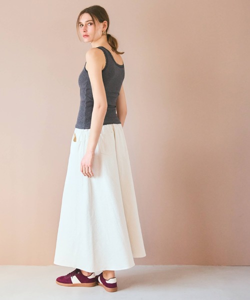 coca(coca)(コカ)の「【WEB限定セール】外で着られるブラトップス OUT BRA テレコリブレースタンクトップ(タンクトップ・レディース・チャコール/ブラック/ホワイト・S/L/M)」の14枚目の写真