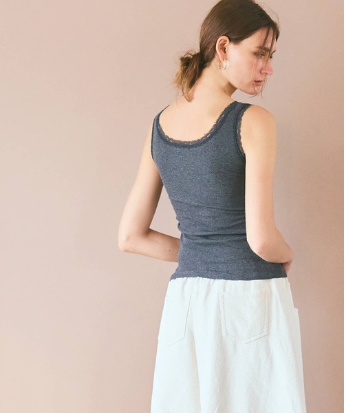 coca(coca)(コカ)の「【WEB限定セール】外で着られるブラトップス OUT BRA テレコリブレースタンクトップ(タンクトップ・レディース・チャコール/ブラック/ホワイト・S/L/M)」の15枚目の写真