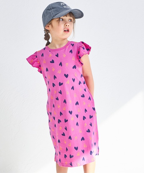 リクエスト 4点 まとめ商品 綿100%】【リンクコーデ】オリジナル総柄プリント 肩フリルT