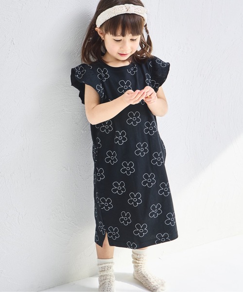 リクエスト 4点 まとめ商品 綿100%】【リンクコーデ】オリジナル総柄プリント 肩フリルT