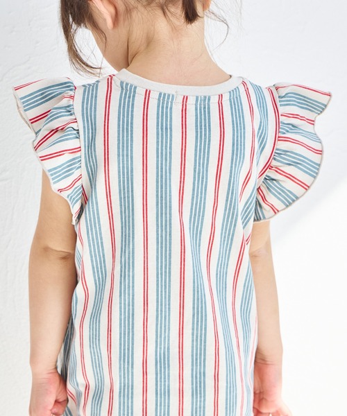 pairmanon(ペアマノン)の「【綿100%】【リンクコーデ】オリジナル総柄プリント 肩フリルTシャツワンピース(ワンピース・キッズ・ブルー系その他/ピンク系その他/ベージュ系その他/ブラック系その他・130/90/150/110/140/100/120)」の14枚目の写真