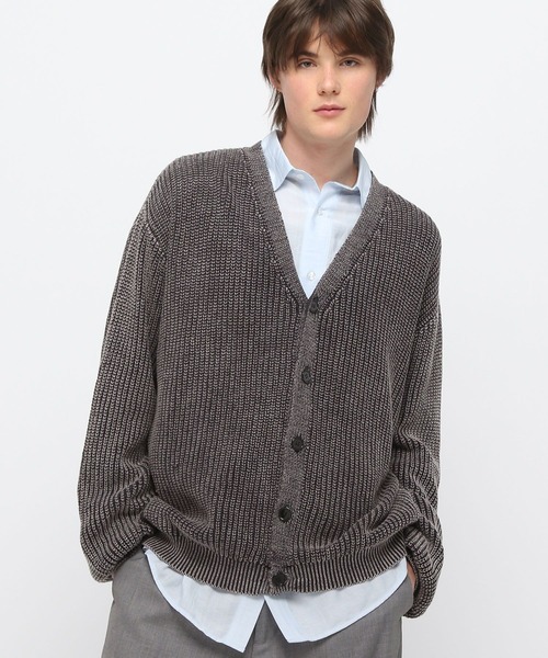 3.3 Field Trip （3.3フィールドトリップ）の「3.3 Field Trip／ピグメントニットカーディガン（ニット/セーター・メンズ・ブラック/ネイビー・FREE）」の2枚目の写真