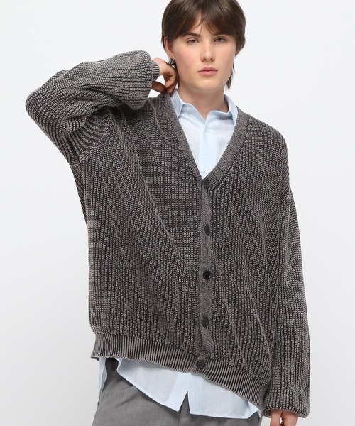 3.3 Field Trip （3.3フィールドトリップ）の「3.3 Field Trip／ピグメントニットカーディガン（ニット/セーター・メンズ・ブラック/ネイビー・FREE）」の6枚目の写真