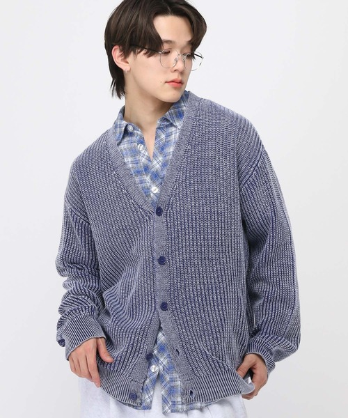 3.3 Field Trip （3.3フィールドトリップ）の「3.3 Field Trip／ピグメントニットカーディガン（ニット/セーター・メンズ・ブラック/ネイビー・FREE）」の11枚目の写真