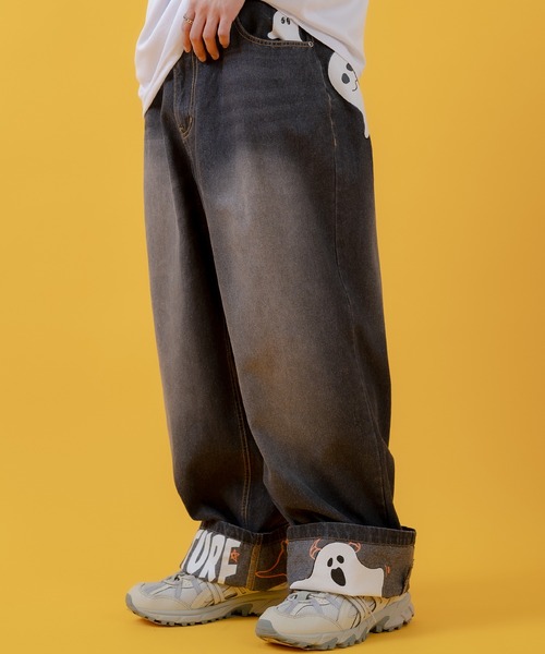 improves（インプローブス）の「プリント使い ロールアップ デニムパンツ（デニムパンツ・メンズ・ブルー系/ブラック系/ブルー/ブラック・MEDIUM/LARGE）」の2枚目の写真