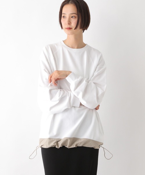 LEPSIM（レプシィム）の「ラグラン異素材切り替えプルオーバー　290957（Tシャツ/カットソー・レディース・オフホワイト/チャコールグレー/アイボリー・FREE）」の5枚目の写真