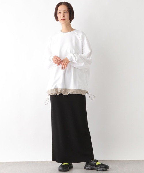 LEPSIM（レプシィム）の「ラグラン異素材切り替えプルオーバー　290957（Tシャツ/カットソー・レディース・オフホワイト/チャコールグレー/アイボリー・FREE）」の7枚目の写真