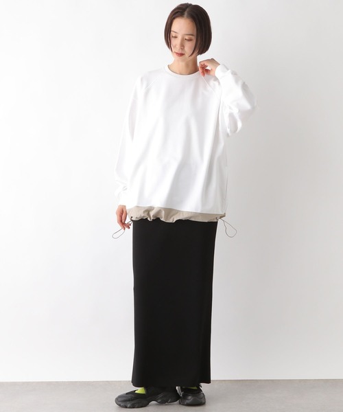 LEPSIM（レプシィム）の「ラグラン異素材切り替えプルオーバー　290957（Tシャツ/カットソー・レディース・オフホワイト/チャコールグレー/アイボリー・FREE）」の8枚目の写真
