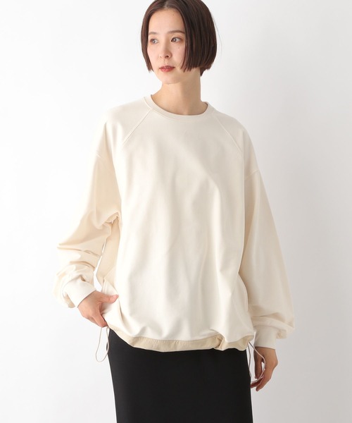LEPSIM（レプシィム）の「ラグラン異素材切り替えプルオーバー　290957（Tシャツ/カットソー・レディース・オフホワイト/チャコールグレー/アイボリー・FREE）」の11枚目の写真