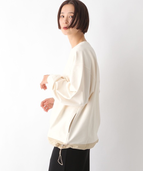 LEPSIM（レプシィム）の「ラグラン異素材切り替えプルオーバー　290957（Tシャツ/カットソー・レディース・オフホワイト/チャコールグレー/アイボリー・FREE）」の12枚目の写真