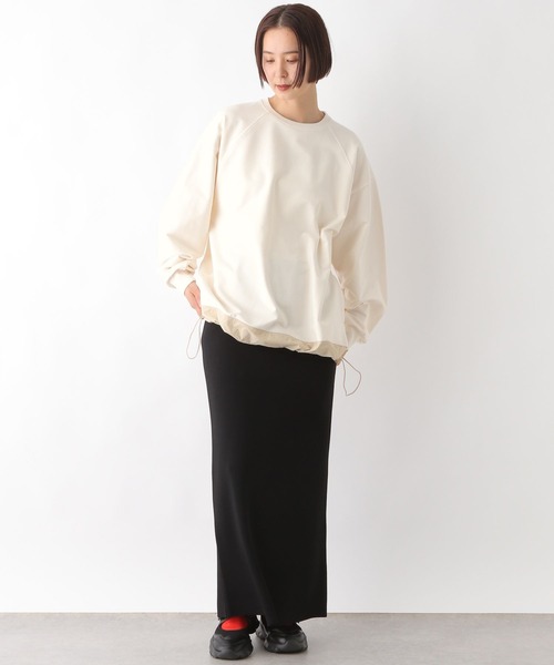 LEPSIM（レプシィム）の「ラグラン異素材切り替えプルオーバー　290957（Tシャツ/カットソー・レディース・オフホワイト/チャコールグレー/アイボリー・FREE）」の14枚目の写真