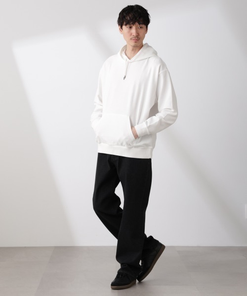 NANO universe(ナノユニバース)の「ブークレダンボールプルオーバーパーカー(パーカー・メンズ・グレー/ホワイト・L/M)」の6枚目の写真