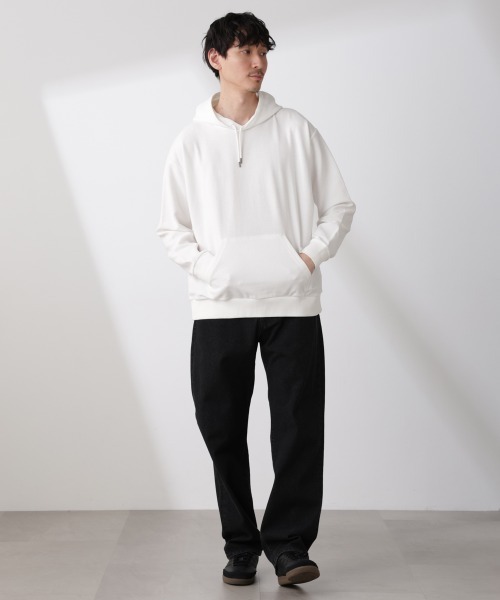 NANO universe(ナノユニバース)の「ブークレダンボールプルオーバーパーカー(パーカー・メンズ・グレー/ホワイト・L/M)」の7枚目の写真