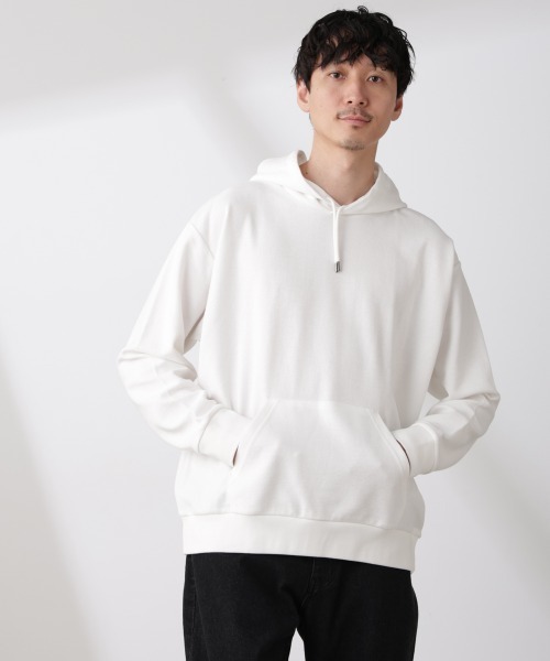 NANO universe(ナノユニバース)の「ブークレダンボールプルオーバーパーカー(パーカー・メンズ・グレー/ホワイト・L/M)」の3枚目の写真