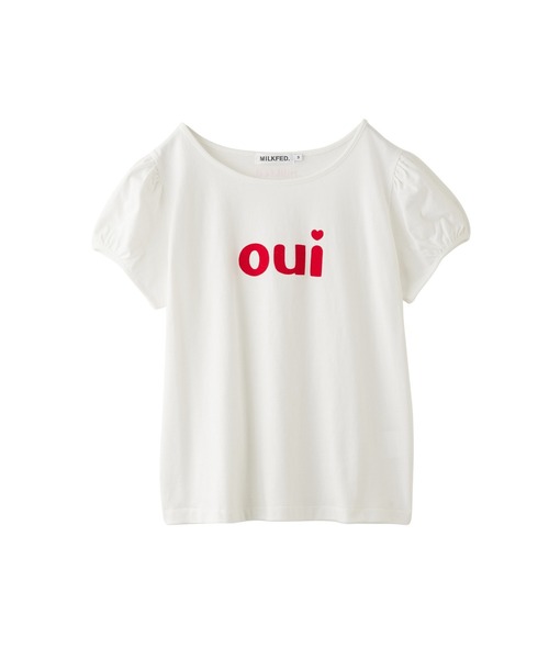 MILKFED.(ミルクフェド)の「OUI PUFF SLEEVE TOP(Tシャツ/カットソー・レディース・ライトパープル/ブラック/ホワイト・S/M)」の2枚目の写真