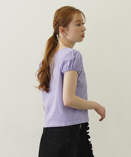MILKFED.(ミルクフェド)の「OUI PUFF SLEEVE TOP(Tシャツ/カットソー・レディース・ライトパープル/ブラック/ホワイト・S/M)」の7枚目の写真