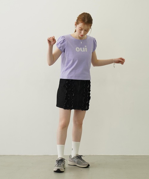 MILKFED.(ミルクフェド)の「OUI PUFF SLEEVE TOP(Tシャツ/カットソー・レディース・ライトパープル/ブラック/ホワイト・S/M)」の8枚目の写真