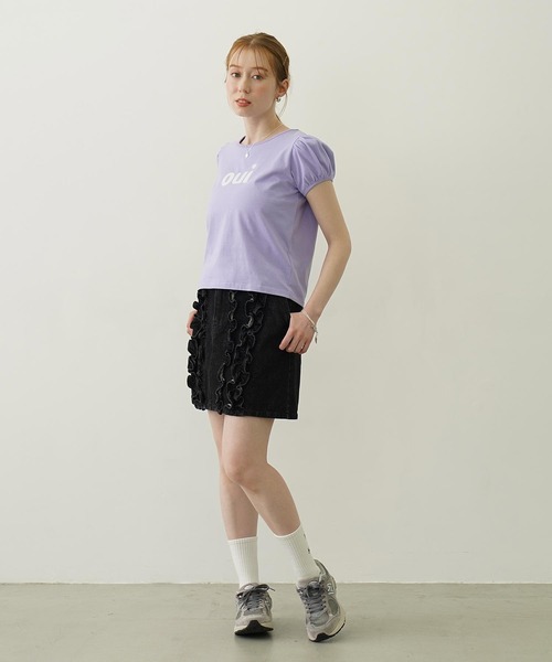 MILKFED.(ミルクフェド)の「OUI PUFF SLEEVE TOP(Tシャツ/カットソー・レディース・ライトパープル/ブラック/ホワイト・S/M)」の9枚目の写真